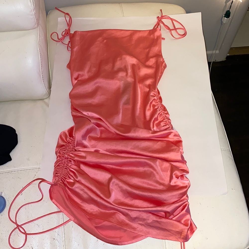 Nasty Gal Pink Dress Adjustable Height Stretches